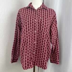 VTG Levis Shirt Adult M/L Red Geometric Button‎ Up Western Retro Rodeo Cowboy